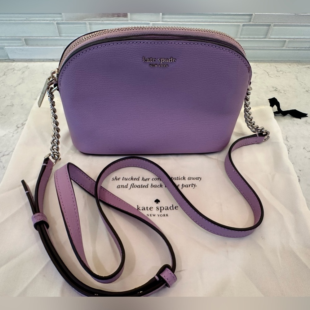 Kate Spade Small Dome Purple Saffiano Leather Crossbody Bag